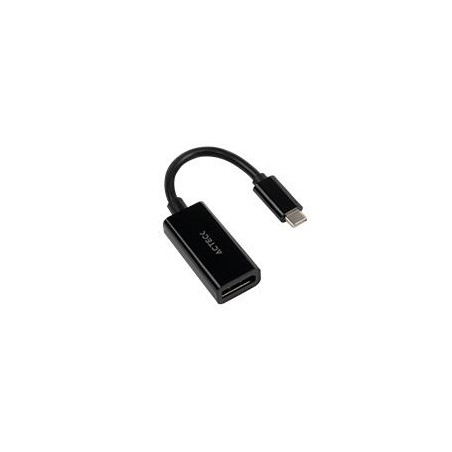 ADAPTADOR ACTECK USB C A DISPLAYPORT SHIFT PLUS AD420 / AC-934718 / 4K / 30 HZ / MACHO A HEMBRA / NEGRO