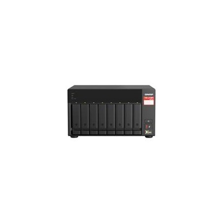 NAS QNAP TS-873A-8G-US /8 BAHIAS SATA DE 3,5 /NCLEO CUADRUPLE 2.2GHZ/ 8GB DDR4 HASTA 64 GB/ LAN 2,5 GBE X2/ USB 3.2 X2/HOT SWAP