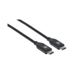 CABLE MANHATTAN USB-C V2.0, C-C 2.0MTS NEGRO 480MBPS 5A