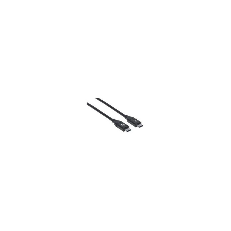 CABLE MANHATTAN USB-C V2.0, C-C 2.0MTS NEGRO 480MBPS 5A