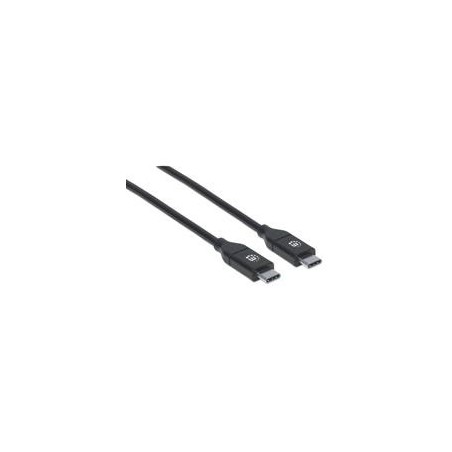 CABLE MANHATTAN USB-C V2.0, C-C 2.0MTS NEGRO 480MBPS 5A