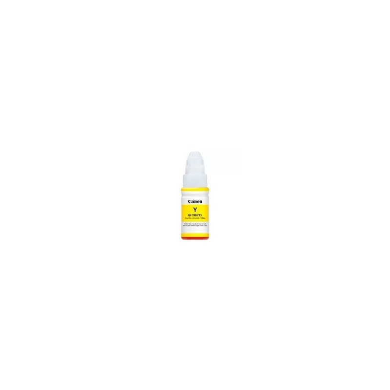 BOTELLA DE TINTA CANON GI-190 AMARILLO,RENDIMIENTO 7,000 PAGINAS,COMPATIBLE G1100,G2100,G3100,G4100