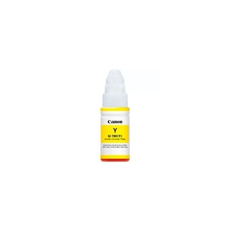 BOTELLA DE TINTA CANON GI-190 AMARILLO,RENDIMIENTO 7,000 PAGINAS,COMPATIBLE G1100,G2100,G3100,G4100