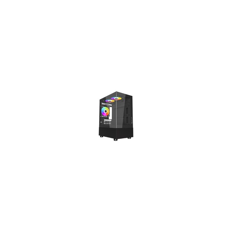 GABINETE OCELOT GAMING MICRO ATX CON 3 VENTILADORES COLOR NEGRO