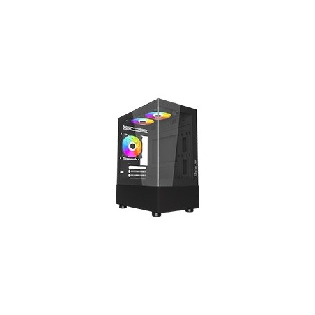 GABINETE OCELOT GAMING MICRO ATX CON 3 VENTILADORES COLOR NEGRO