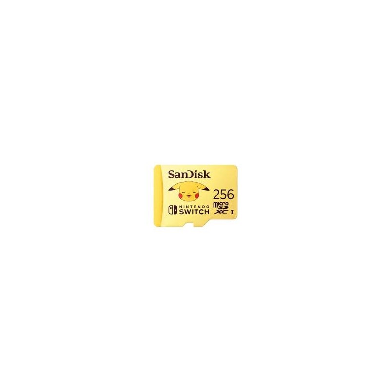 MEMORIA SANDISK MICRO SDXC 256GB NINTENDO SWITCH POKEMON PIKACHU 100MB/S 4K U3 V30  SDSQXAO-256G-GN6ZK