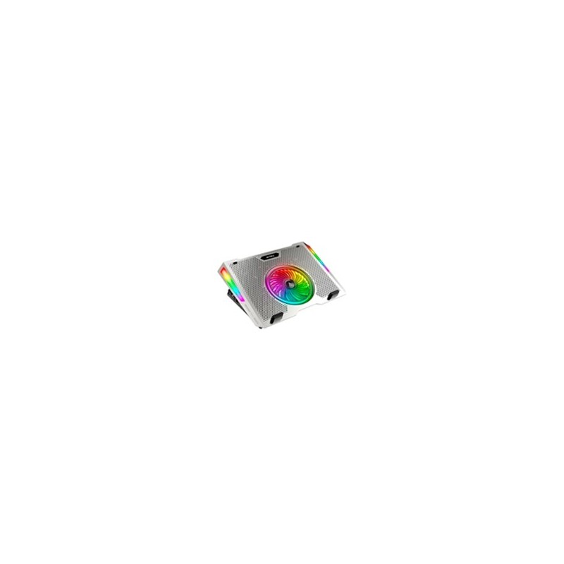 BASE ENFRIADORA FROOST EPIC BE670 / ALTURA AJUSTABLE 5 NIVELES / LAPTOP DE 15.6 PULG / 5 VENTILADORES / 10 MODOS DE ILUMINACION