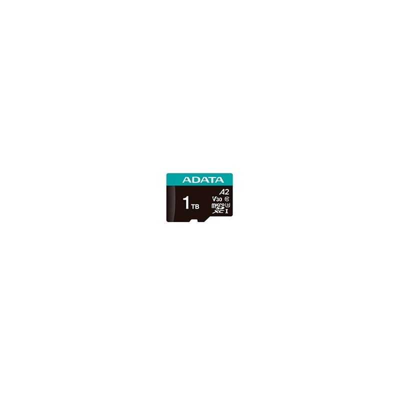 MEMORIA ADATA MICRO SDXC/SDHC 1TB UHS-I VIDEOVIGILANCIA 24/7 100MB/85MB 4K CLASE 10 U3 V30 A2 C/ADAPTADOR (AUSDX1TUI3V30SA2-RA1)