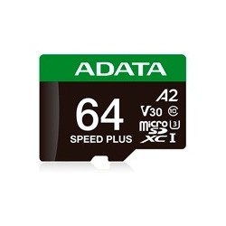 MEMORIA ADATA MICROSDXC SPEED PLUS 64GB CL10 CON ADAPTADOR (UD64GUI3V30A2SP-RA1)