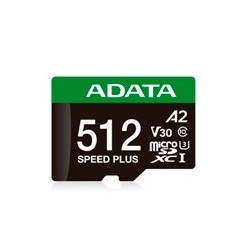 MEMORIA ADATA MICROSDXC SPEED PLUS 512GB CL10 CON ADAPTADOR (UD512GUI3V30A2SP-RA1)