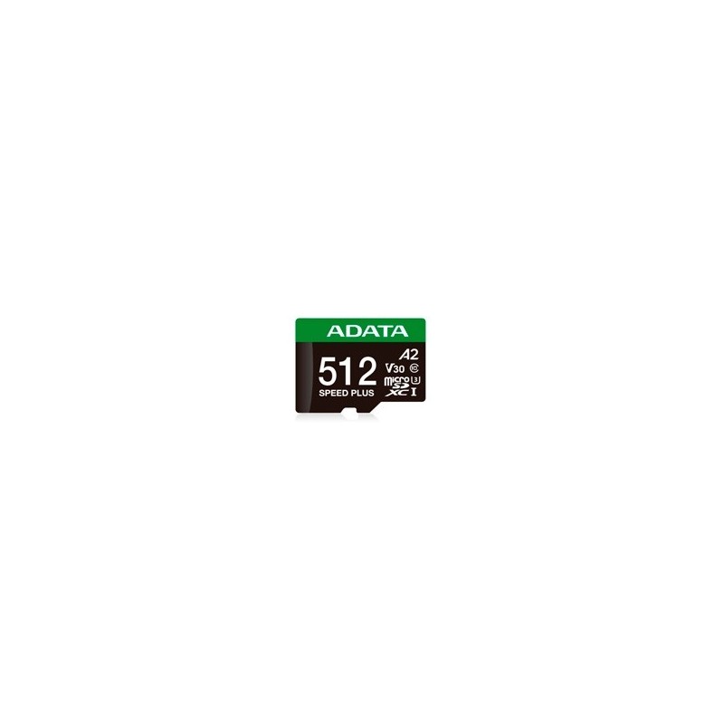 MEMORIA ADATA MICROSDXC SPEED PLUS 512GB CL10 CON ADAPTADOR (UD512GUI3V30A2SP-RA1)