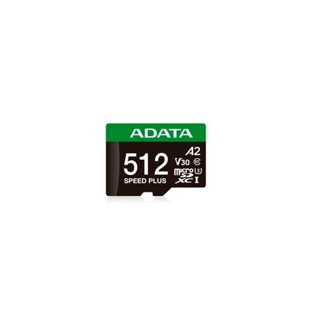 MEMORIA ADATA MICROSDXC SPEED PLUS 512GB CL10 CON ADAPTADOR (UD512GUI3V30A2SP-RA1)