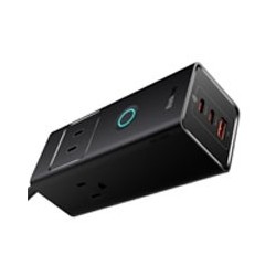 CARGADOR DE ESCRITORIO 6 PUERTOS BASEUS, POWERSTRIP 3 AC,2 TIPO C,1 USB-A 30W, CON CABLE DE ALIMENTACIN DE 1.5 M, COLOR NEGRO
