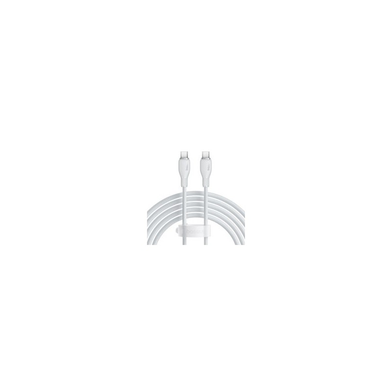 CABLE BASEUS TIPO C A TIPO C ,CABLE DE CARGA 100W, 5A, 2MTS COLOR BLANCO