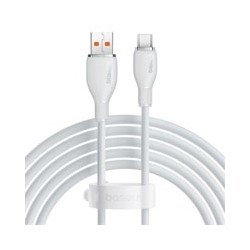 CABLE USB A TIPO C 6A BASEUS 2 MTS, 100W, COLOR BLANCO