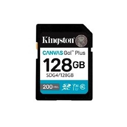MEMORIA FLASH SD KINGSTON SDXC CANVAS GO PLUS 128GB 200MB/S C10 UHS-I U3 V30 (SDG4/128GB)