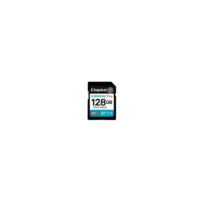 MEMORIA FLASH SD KINGSTON SDXC CANVAS GO PLUS 128GB 200MB/S C10 UHS-I U3 V30 (SDG4/128GB)