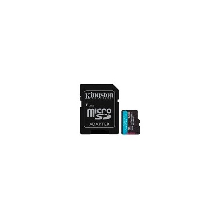 MEMORIA FLASH MICRO SD KINGSTON SDXC CANVAS GO PLUS 64GB 200MB/S UHS-I U3 V30 C/ADAPTADOR (SDCG4/64GB)