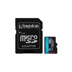 MEMORIA FLASH MICRO SD KINGSTON SDXC CANVAS GO PLUS 256GB 200MB/S UHS-I U3 V30 C/ADAPTADOR (SDCG4/256GB)