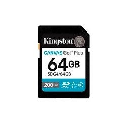 MEMORIA FLASH SD KINGSTON SDXC CANVAS GO PLUS 64GB 200MB/S C10 UHS-I U3 V30 (SDG4/64GB)