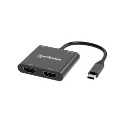 ADAPTADORES/MANHATTAN/154321/CONVERTIDOR USB-C A HDMI 2 PUERTOS 4K - MST