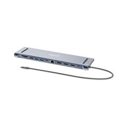 DOCKING/MANHATTAN/190305/ESTACIÓN DE CARGA / HUB MULTIPUERTO USB-C PD 12 EN 1 PARA TRES PANTALLAS 4K