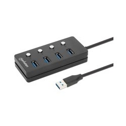 HUB/MANHATTAN/180887/HUB USB 3.2 CON 4 PUERTOS TIPO-A E INTERRUPTOR POR PUERTO