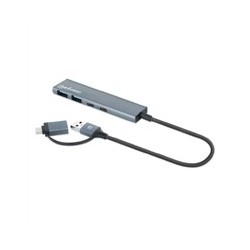 HUB/MANHATTAN/181075/HUB DE 4 PUERTOS USB 3.2, 2 USB-A Y 2 USB-C, CONECTOR ADAPTABLE DE USB-A A USB-C