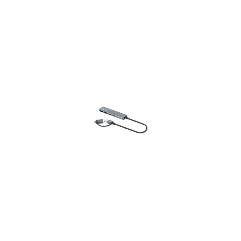 HUB/MANHATTAN/181075/HUB DE 4 PUERTOS USB 3.2, 2 USB-A Y 2 USB-C, CONECTOR ADAPTABLE DE USB-A A USB-C