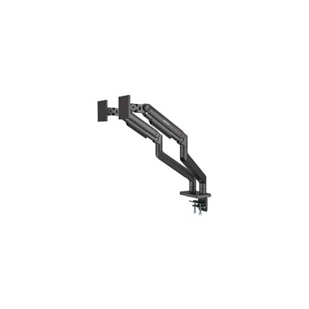 SOPORTES/MANHATTAN/462587/SOPORTE DE ALUMINIO CON SISTEMA DE PISTÓN PARA 2 MONITORES DE 17 A 45