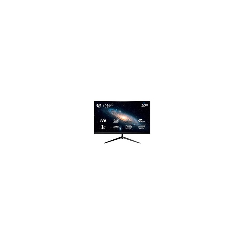 MONITOR GAMER BALAM RUSH ANDROMEDA MAG27Y / CURVO / 27 PULG / VA / FULL HD / 180 HZ / 1 MS / R1800 / VESA 100 / RGB / OVERCLOCK