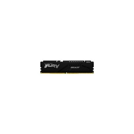 MEMORIA RAM KINGSTON DIMM DDR5 8GB 5200MT/S FURY BEAST BLACK CL40 288PIN 1.25V C/DISIPADOR DE CALOR P/PC/GAMER/ALTO RENDIMIENTO