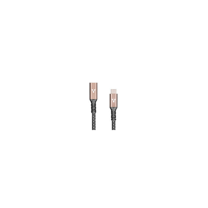 CABLE EXTENSIÓN VORAGO CAB-127 TIPO C HEMBRA-TIPO C MACHO 1 METRO 100W NEGRO