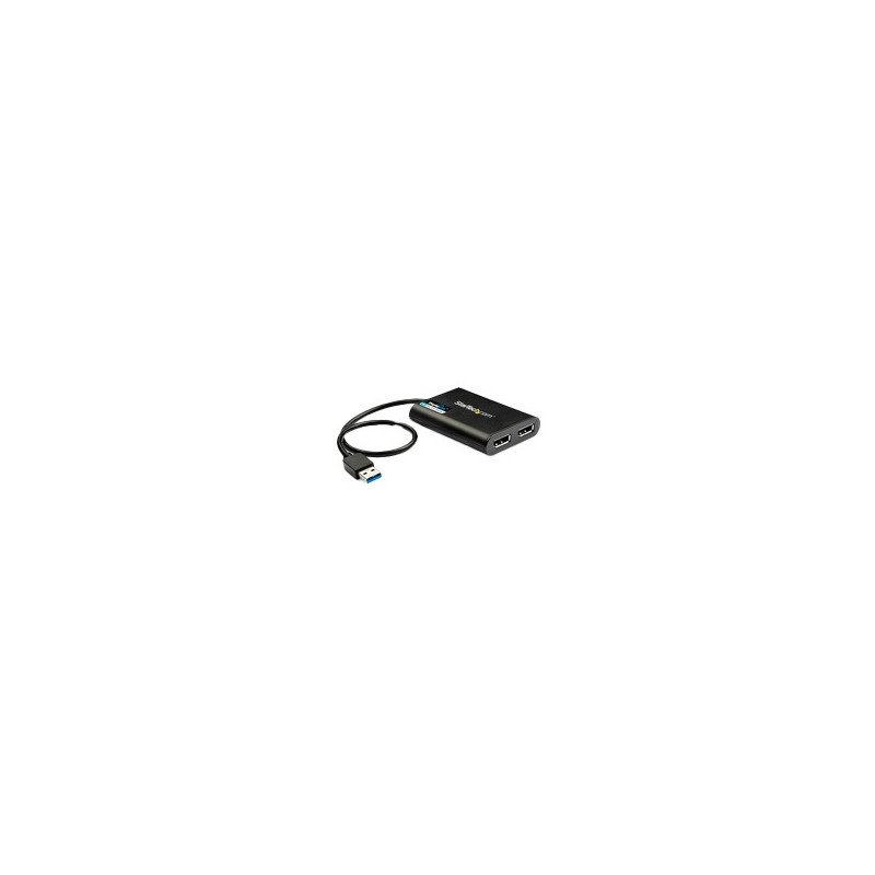 ADAPTADOR DE VIDEO EXTERNO USB 3.0 A DISPLAYPORT DOBLE 4K60 DISPLAYLINK - CABLE CONVERTIDOR USB 3.0 A DP DE VIDEO PARA MAC Y WI