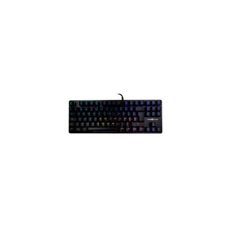 TECLADO MECÁNICO TKL  / GAME FACTOR /  KBG500-BL, RGB, TENKEYLESS, USB NEGRO
