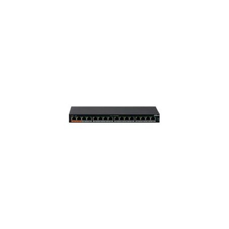 SWITCH POE/ DAHUA/ DH-PFS3016-16GT-190/ 16 PTO POE GIGABIT/ 190 WATTS TOTALES/ LOS 2 PTO NARANJAS SOPORTAN HI-POE ESTANDAR/ SWI