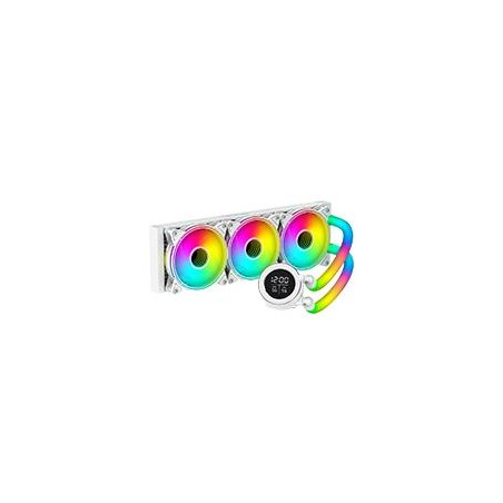 DISIPADOR DE ENFRIAMIENTO LIQUIDO OCELOT MODELO POLAR WAVE 360 WHITE. 360MM AIO RGB INTEL SOCKET LGA/ 2011/1366/115X/775/1700 C