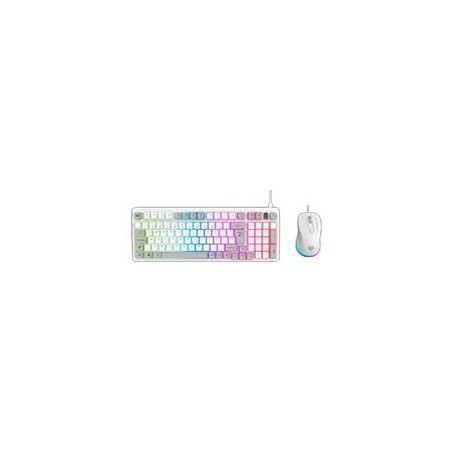 KIT ACTECK COMBO SQUAD CONQUEST KG515 / TECLADO Y MOUSE / ALAMBRICO / RECEPTOR USB / 97 TECLAS / OPTICO / 7200 DPI / BLANCO / A