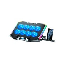 BASE ENFRIADORA GAMER BALAM RUSH EOLOX FROST PRO EF760 / LAPTOP 17 PULG / 8 VENTILADORES / 6 NIVELES / ILUMINACION RGB / VELOCI