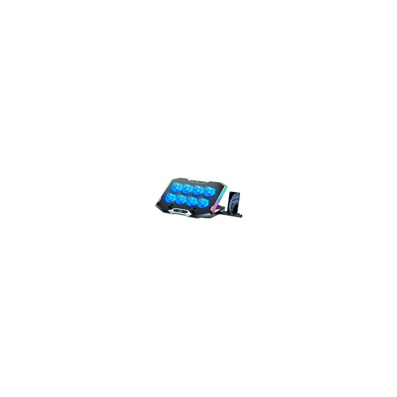 BASE ENFRIADORA GAMER BALAM RUSH EOLOX FROST PRO EF760 / LAPTOP 17 PULG / 8 VENTILADORES / 6 NIVELES / ILUMINACION RGB / VELOCI