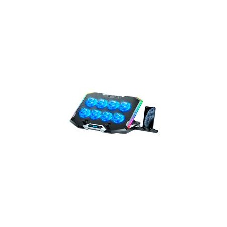 BASE ENFRIADORA GAMER BALAM RUSH EOLOX FROST PRO EF760 / LAPTOP 17 PULG / 8 VENTILADORES / 6 NIVELES / ILUMINACION RGB / VELOCI