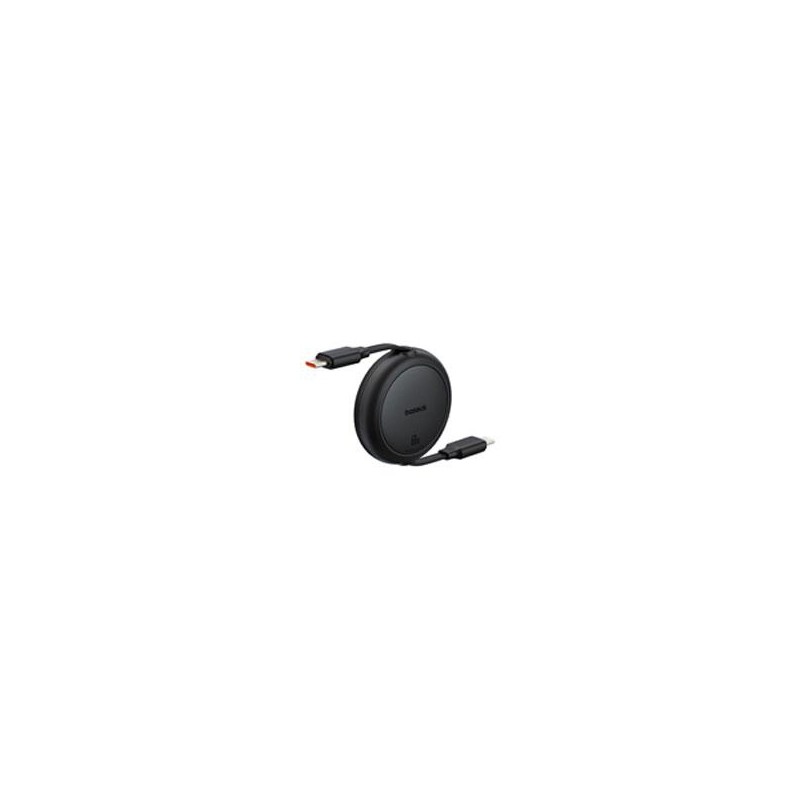 CABLE RETRACTIL BASEUS 1M, TIPO C A TIPO C, CABLE DE CARGA 60W, COLOR NEGRO