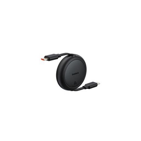 CABLE RETRACTIL BASEUS 1M, TIPO C A TIPO C, CABLE DE CARGA 60W, COLOR NEGRO