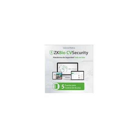 LICENCIA PARA ZKBIO CVSECURITY PERMITE GESTIONAR HASTA 5 PUERTAS PARA CONTROL DE ACCESO