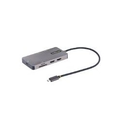 ADAPTADOR MULTIPUERTOS USB C 2X HDMI 4K 60HZ, HUB USB-A 3.1 2PT 5GBPS, PD 100W, GBE, SD/MICROSD, CABLE DE 30CM, DOCKING STATION