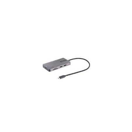 ADAPTADOR MULTIPUERTOS USB C 2X HDMI 4K 60HZ, HUB USB-A 3.1 2PT 5GBPS, PD 100W, GBE, SD/MICROSD, CABLE DE 30CM, DOCKING STATION