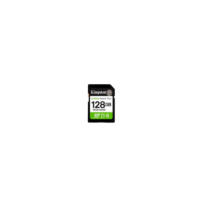 MEMORIA FLASH SD KINGSTON SDXC CANVAS SELECT 128GB 150MB/S C10 UHS-I U1 V10 (SDS3/128GB)