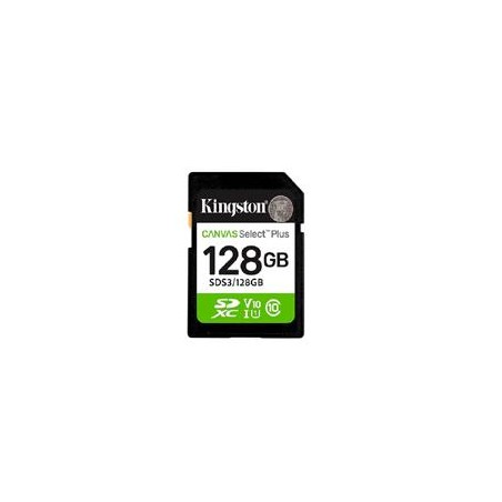 MEMORIA FLASH SD KINGSTON SDXC CANVAS SELECT 128GB 150MB/S C10 UHS-I U1 V10 (SDS3/128GB)