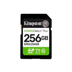 MEMORIA FLASH SD KINGSTON SDXC CANVAS SELECT 256GB 150MB/S C10 UHS-I U1 V10 (SDS3/256GB)