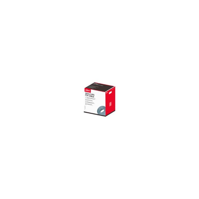 CABLE UTP/ DAHUA/ DH-PFM920I-6F-C/ BOBINA DE 305M/ FTP CAT6, ALIMENTACION A TRAVES DE ETHERNET/ MATERIAL CONDUCTOR DE COBRE LIB